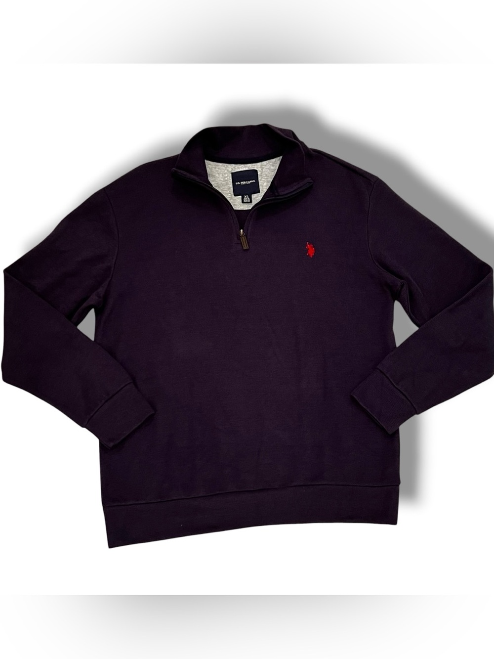 U.S. Polo Assn. Sweatshirt Mens XL Navy Blue 1/4 Zip Pullover Sweater F-1